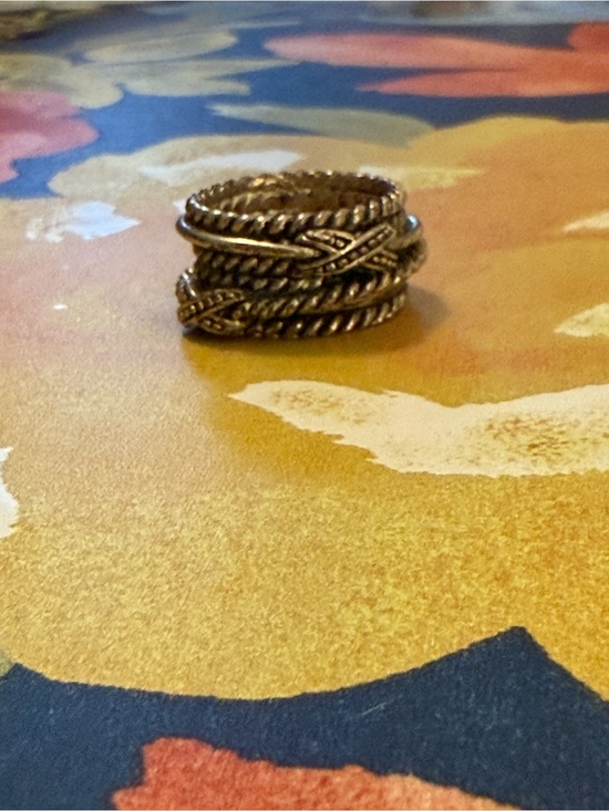 Premier Designs Jewelry - Premier Designs Silver Tone Multi Band Rope Ring Size 6 Boho Statement Ring